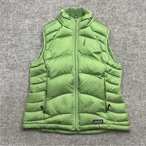 Patagonia Down Vest Womens Medium Puffer Goose Down 84642 Green Outdoors Hiking
